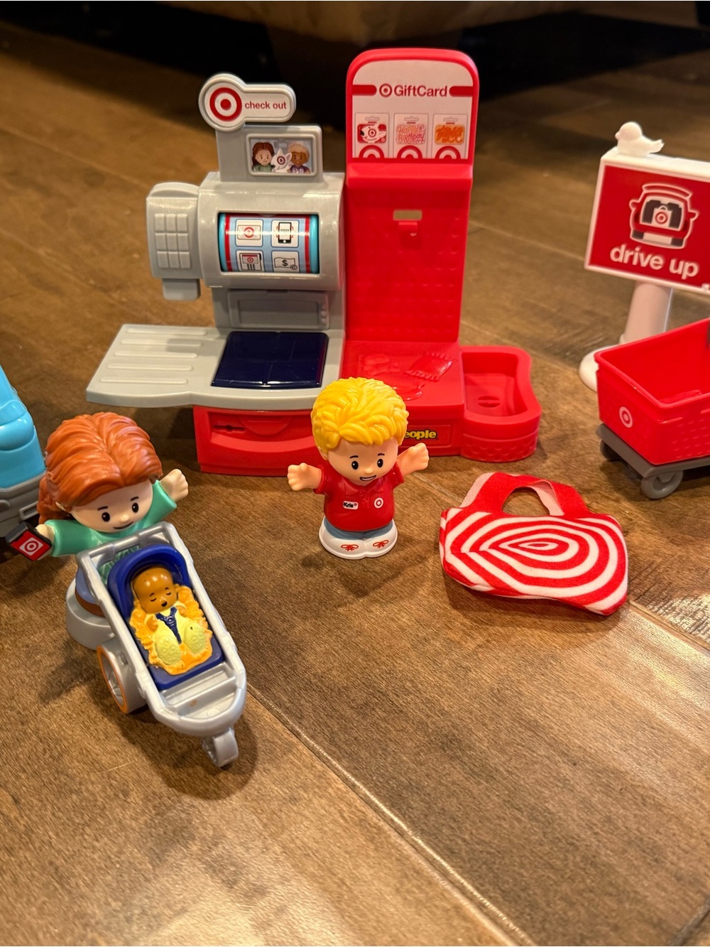 Little People Store Playset with Red & Gray Checkout Scenery